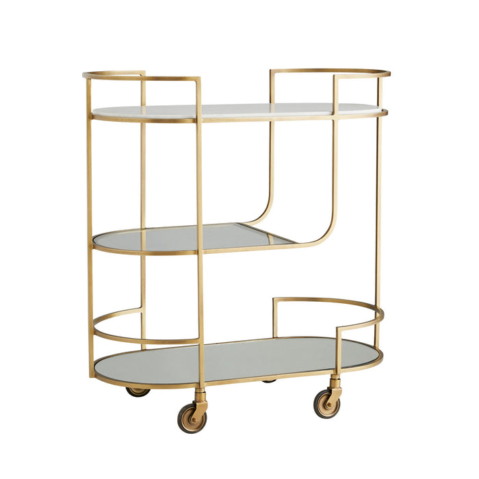 Arteriors 6857 Bar Cart, Antique Brass