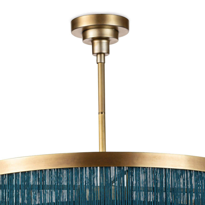 Regina Andrew 16-1257BLU Four Light Chandelier, Natural Brass