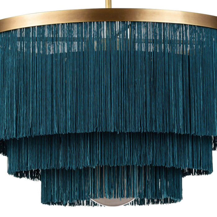 Regina Andrew 16-1257BLU Four Light Chandelier, Natural Brass