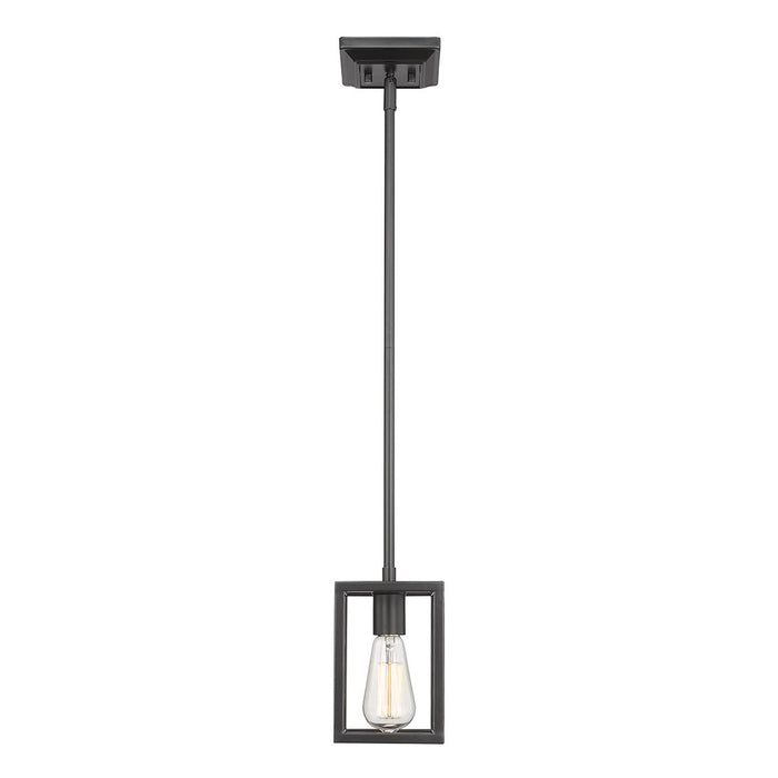 Golden 2072-M1L BLK One Light Mini Pendant, Matte Black