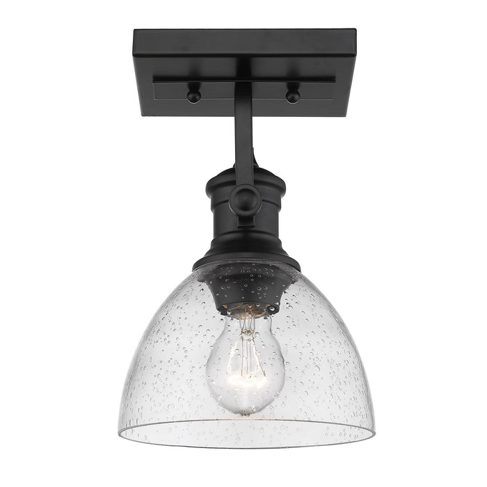 Golden 3118-1SF BLK-SD One Light Semi-Flush Mount, Matte Black