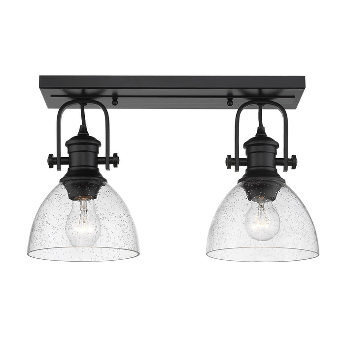 Golden 3118-2SF BLK-SD Two Light Semi-Flush Mount, Matte Black