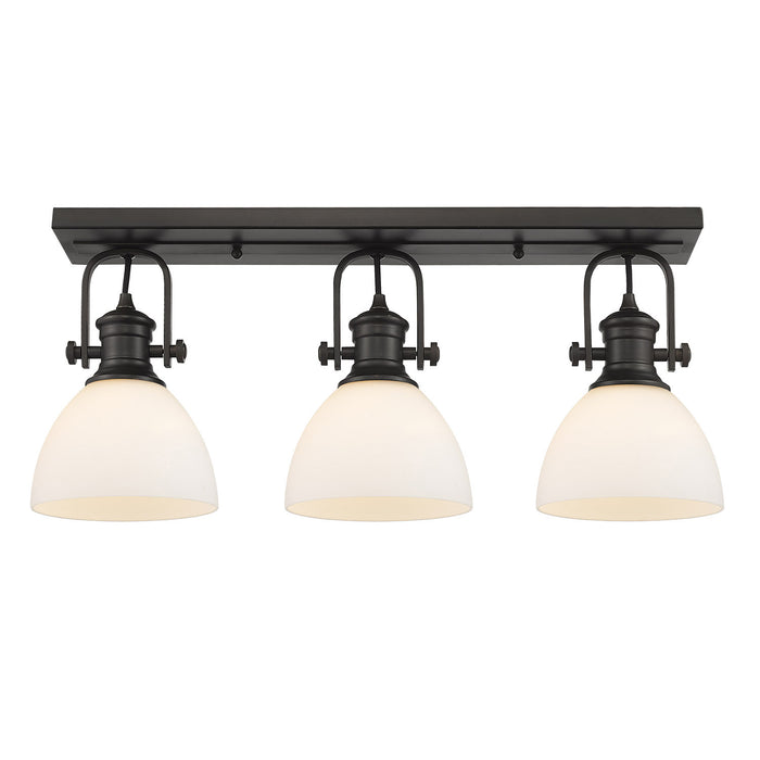 Golden 3118-3SF RBZ-OP Three Light Semi-Flush Mount, Rubbed Bronze