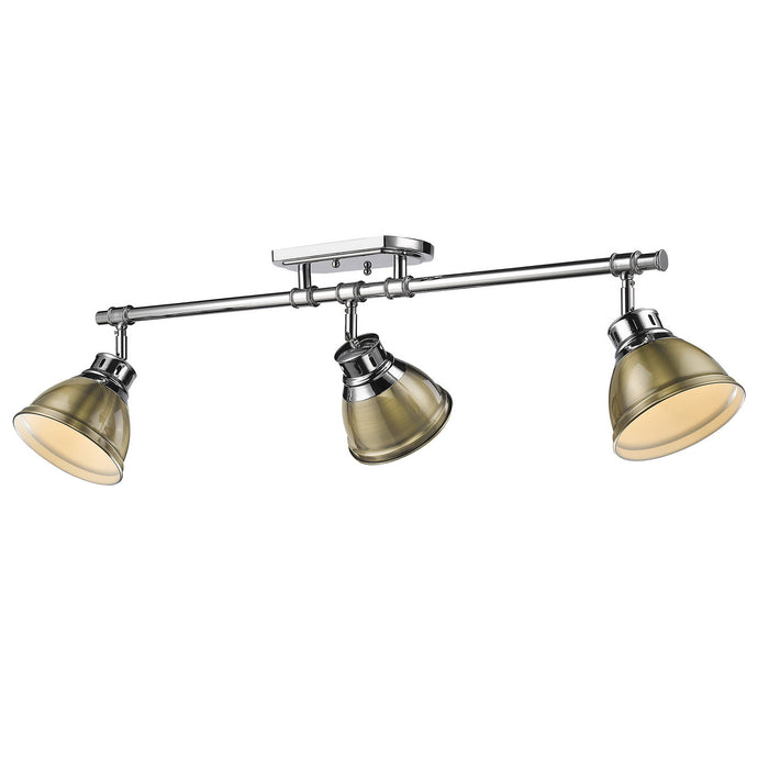 Golden 3602-3SF CH-AB Three Light Semi-Flush Mount, Chrome