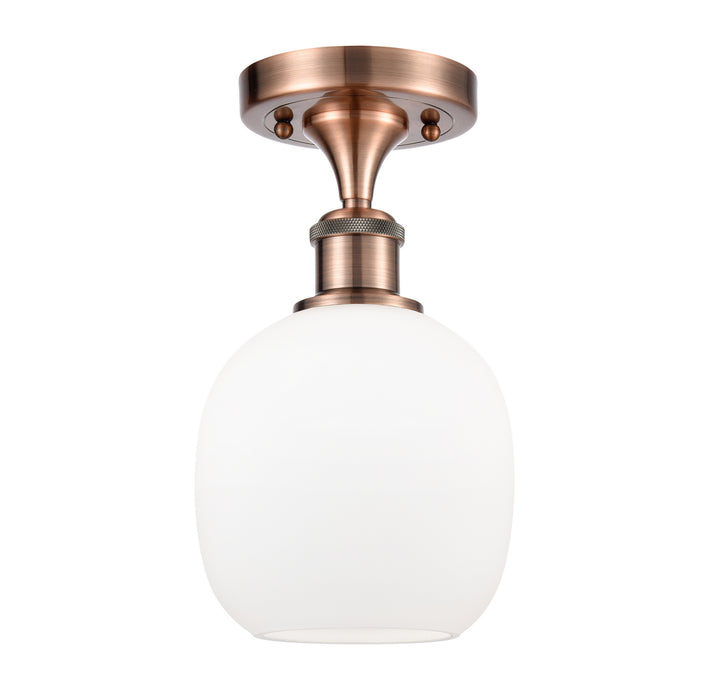 Innovations 516-1C-AC-G101 One Light Semi-Flush Mount, Antique Copper