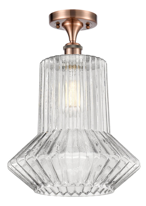 Innovations 516-1C-AC-G212 One Light Semi-Flush Mount, Antique Copper