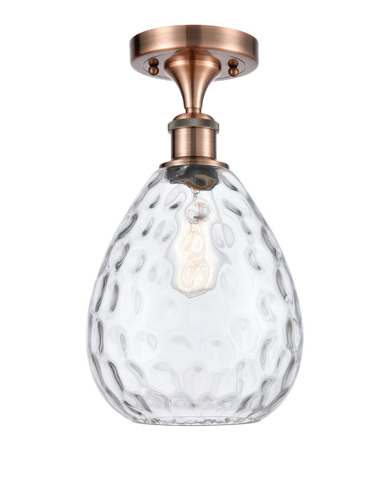 Innovations 516-1C-AC-G372 One Light Semi-Flush Mount, Antique Copper