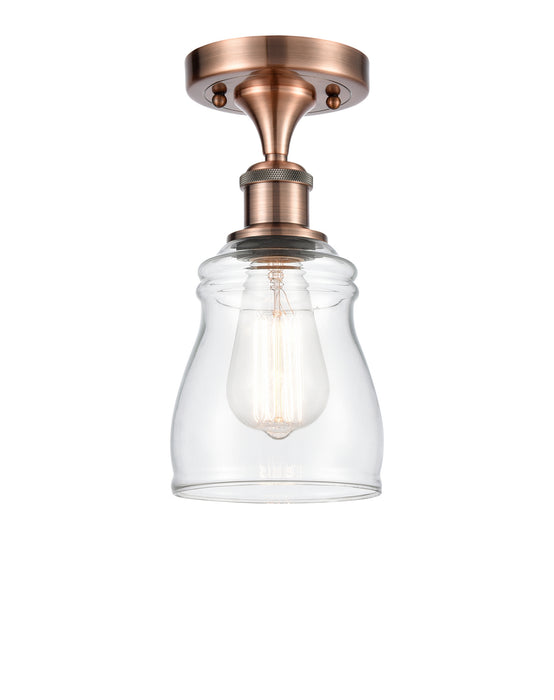 Innovations 516-1C-AC-G392 One Light Semi-Flush Mount, Antique Copper