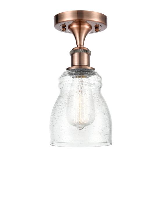 Innovations 516-1C-AC-G394 One Light Semi-Flush Mount, Antique Copper
