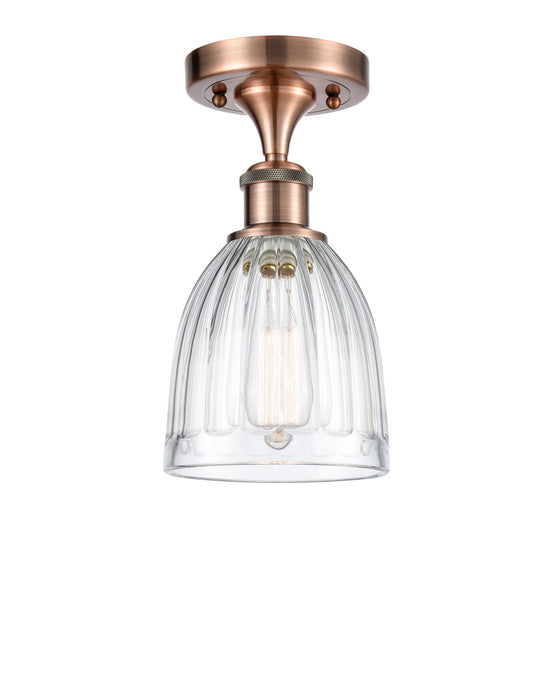 Innovations 516-1C-AC-G442 One Light Semi-Flush Mount, Antique Copper