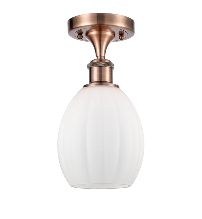 Innovations 516-1C-AC-G81 One Light Semi-Flush Mount, Antique Copper