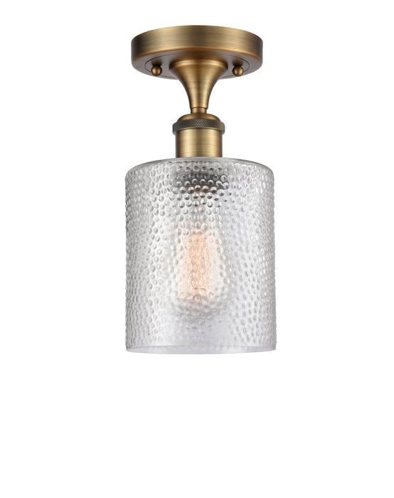 Innovations 516-1C-BB-G112 One Light Semi-Flush Mount, Brushed Brass