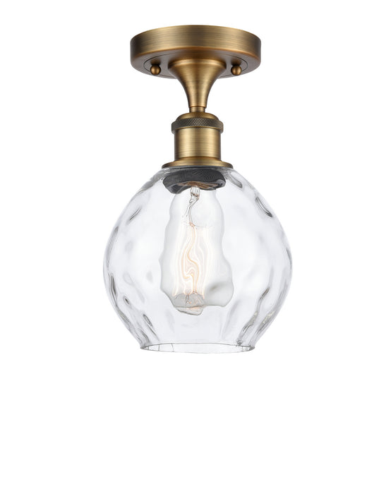 Innovations 516-1C-BB-G362 One Light Semi-Flush Mount, Brushed Brass