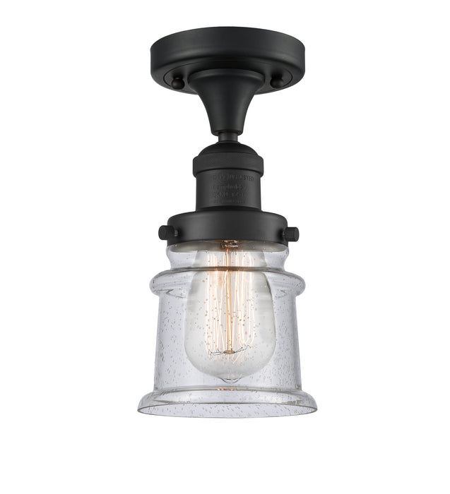 Innovations 517-1CH-BK-G184S One Light Semi-Flush Mount, Matte Black