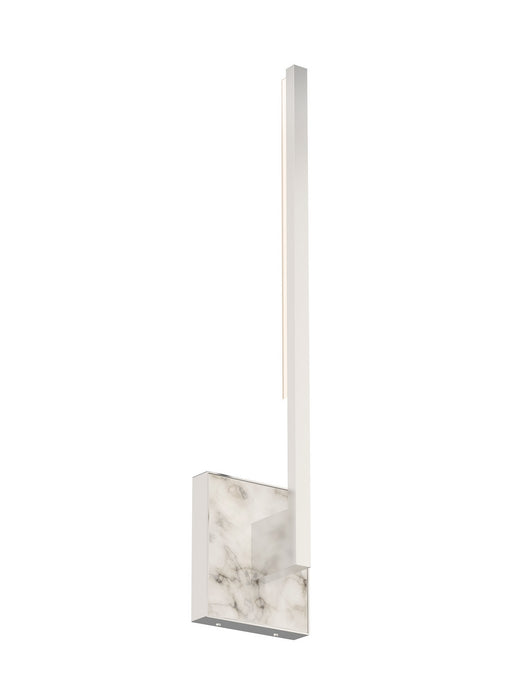 Visual Comfort Modern 700WSKLE20N-LED930 LED Wall Sconce, Polished Nickel/White Marble