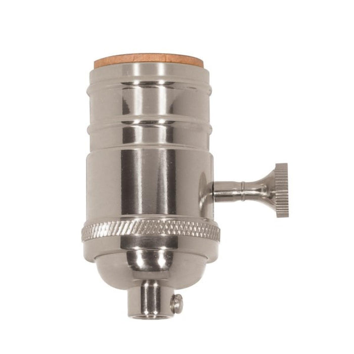 Satco 80-1059 On-Off Turn Knob Socket, Polished Nickel