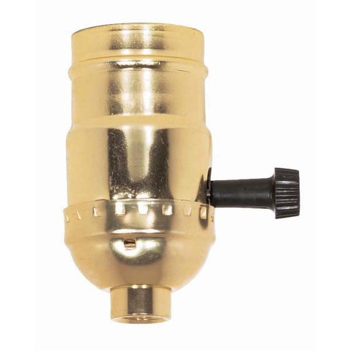 Satco 80-1558 On-Off Turn Knob Socket, Brite Gilt