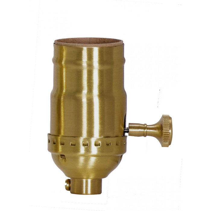 Satco 80-1772 On-Off Turn Knob Socket, Satin Brass