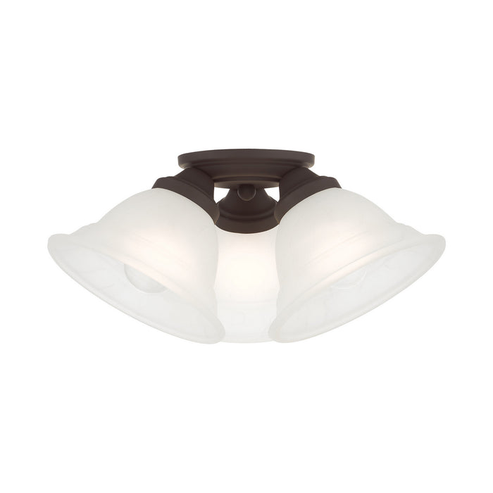 Livex Lighting 40727-07 Three Light Flush Mount, Bronze