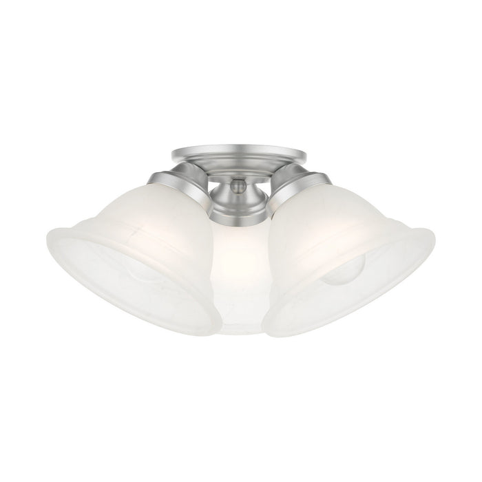Livex Lighting 40727-81 Three Light Flush Mount, Painted Satin Nickel