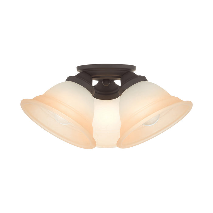 Livex Lighting 40729-07 Three Light Flush Mount, Bronze