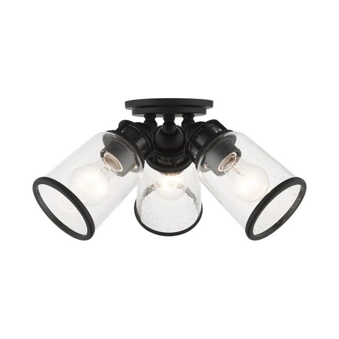 Livex Lighting 45503-04 Three Light Flush Mount, Black