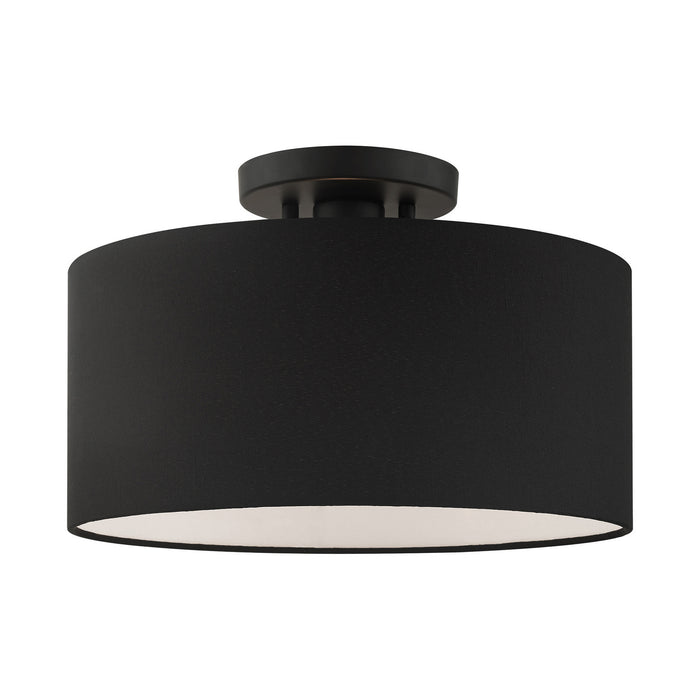 Livex Lighting 45663-04 One Light Semi Flush Mount, Black