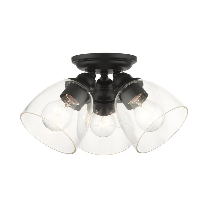 Livex Lighting 46339-04 Three Light Flush Mount, Black