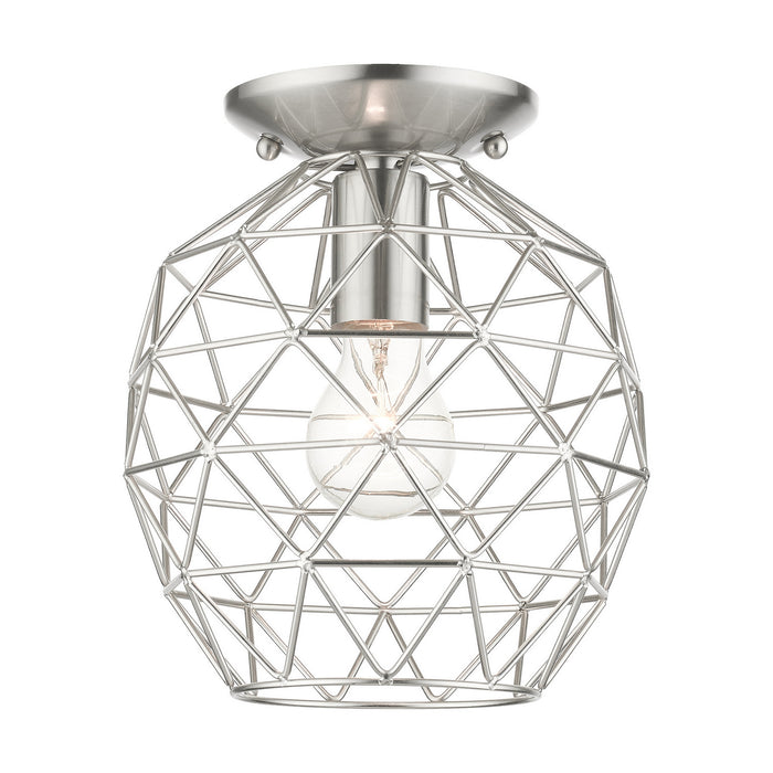Livex Lighting 46598-91 One Light Flush Mount, Brushed Nickel
