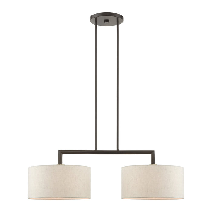 Livex Lighting 49292-92 Two Light Linear Chandelier, English Bronze