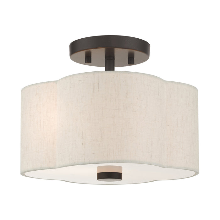 Livex Lighting 58061-92 Two Light Semi Flush Mount, English Bronze