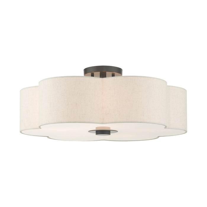 Livex Lighting 58068-92 Five Light Semi Flush Mount, English Bronze