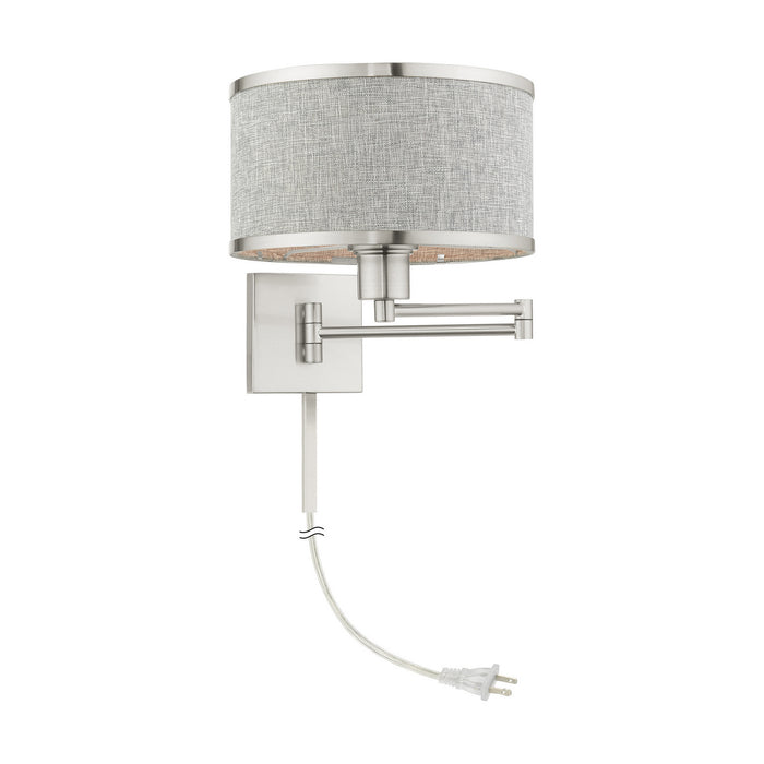 Livex Lighting 60429-91 One Light Swing Arm Wall Lamp, Brushed Nickel