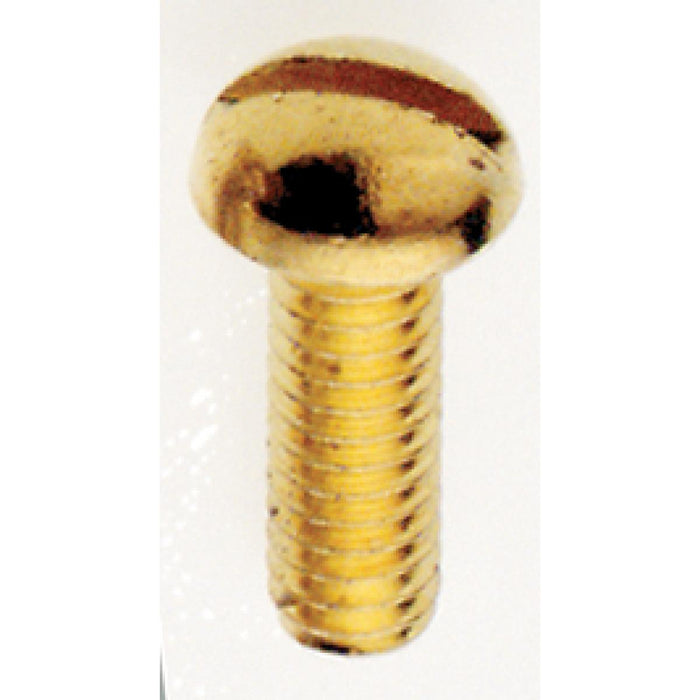 Satco 90-722 Round Head Slotted Machine Screw, Brass Plated