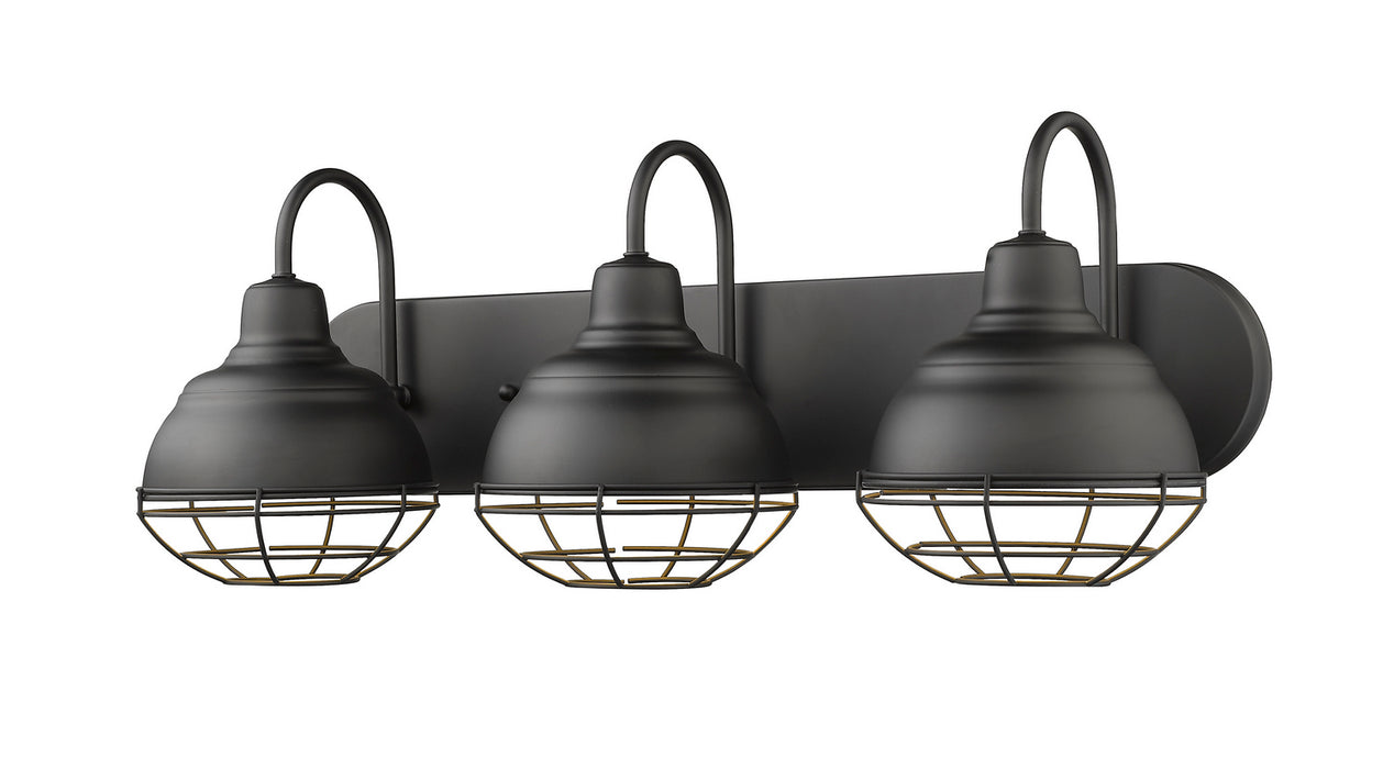 Millennium 5423-MB Three Light Vanity, Matte Black