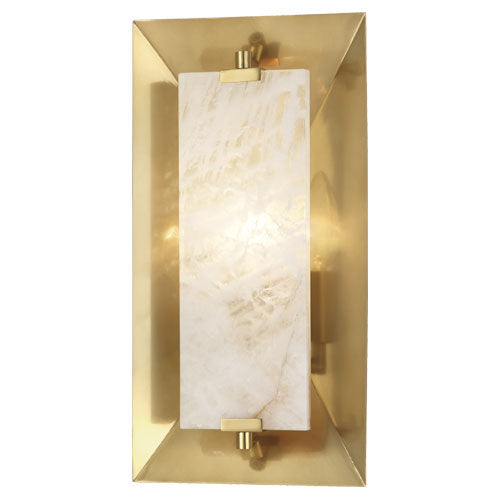 Robert Abbey 373 One Light Wall Sconce, Modern Brass w/ Alabaster