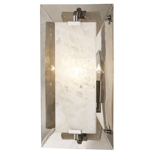 Robert Abbey S373 One Light Wall Sconce, Polished Nickel w/ Alabaster