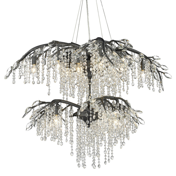 Golden 9903-18 BI 18 Light Chandelier, Black Iron
