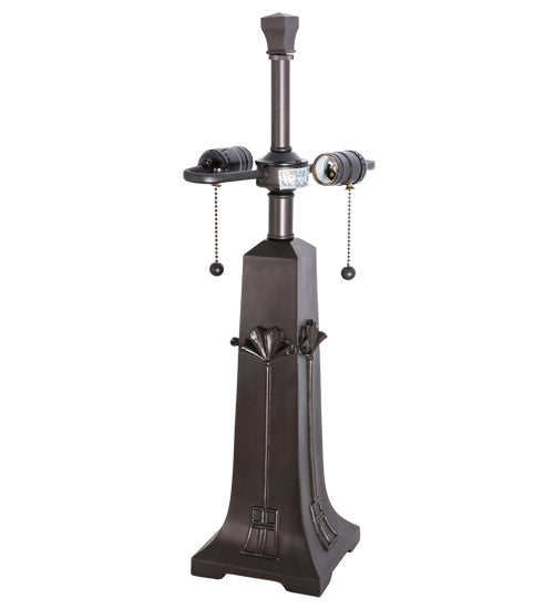 Meyda Tiffany 77673 Two Light Lamp Base, Mahogany Bronze