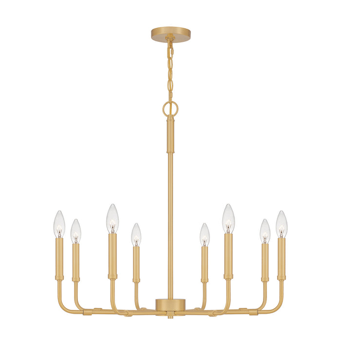 Quoizel ABR5028AB Eight Light Chandelier, Aged Brass