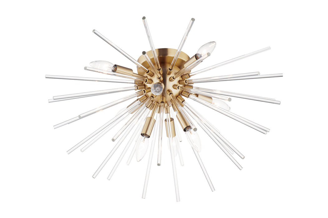 Maxim 28660CLSBR Eight Light Flush Mount, Satin Brass