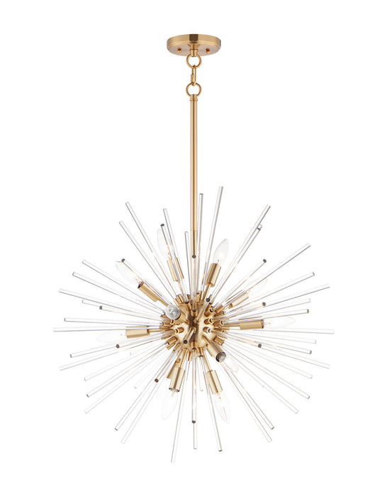 Maxim 28664CLSBR 12 Light Pendant, Satin Brass