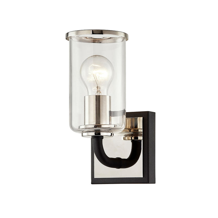 Troy Lighting B7681 One Light Vanity, Carbide Blk & Pol Nickel