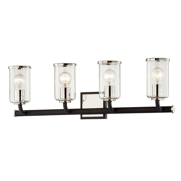 Troy Lighting B7684-TBK/PN Four Light Bath and Vanity, Textured Black & Polish Nickel