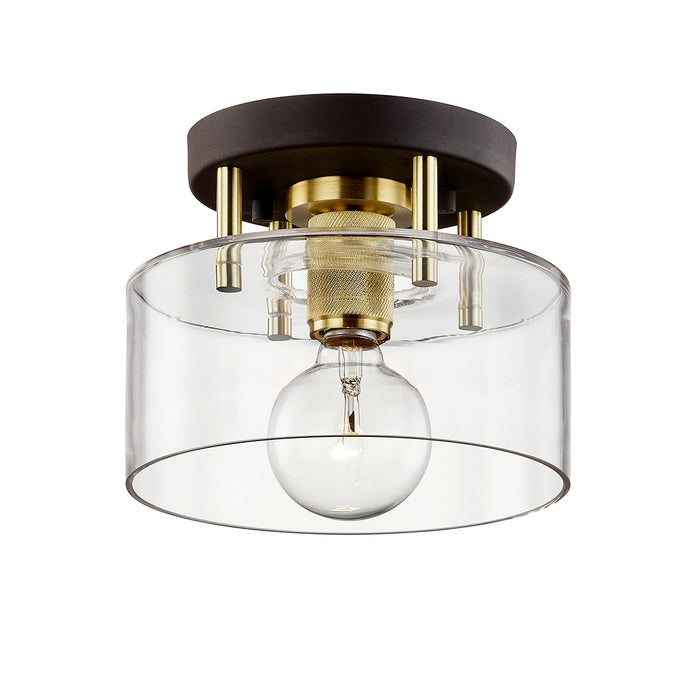 Troy Lighting C7540-BRZ/BBA One Light Semi-Flush Mount, Bronze/Brushed Brass