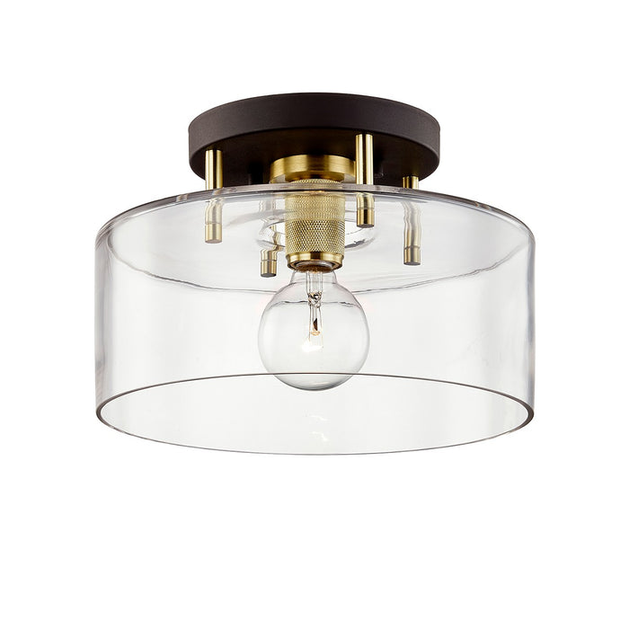 Troy Lighting C7541-BRZ/BBA One Light Semi-Flush Mount, Bronze/Brushed Brass