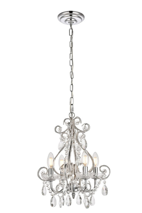 Elegant Lighting LD5018D12C Four Light Pendant, Chrome