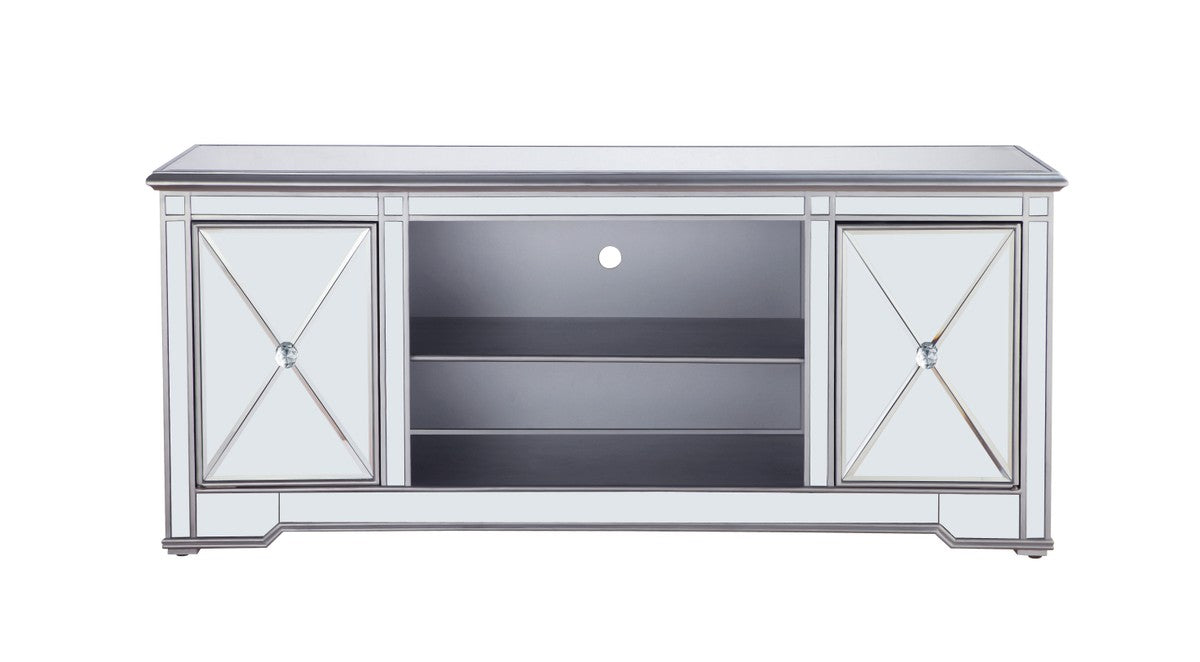 Elegant Lighting MF601S TV Stand, Antique Silver