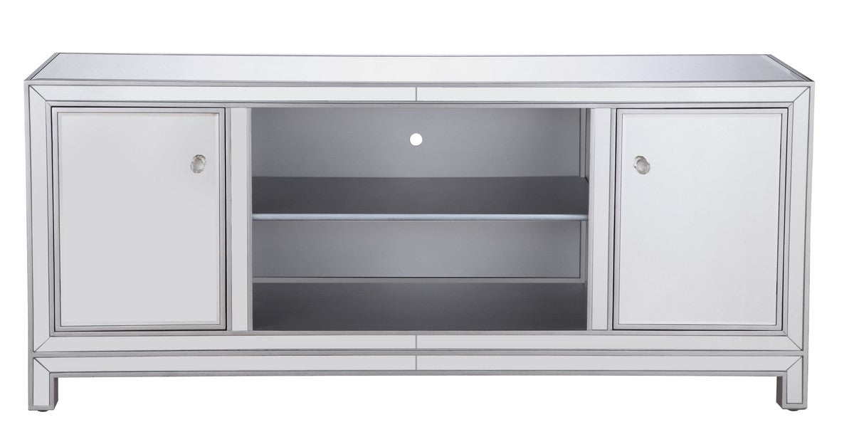 Elegant Lighting MF701S TV Stand, Antique Silver