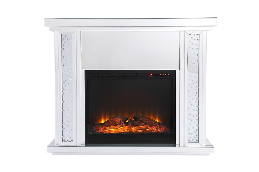 Elegant Lighting MF9901-F1 Mantle With Fireplace, Clear